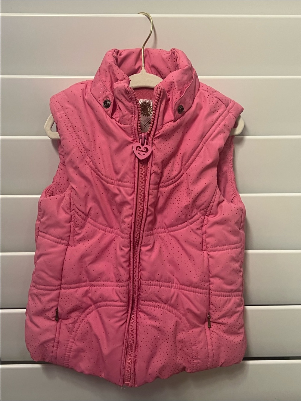 Girls Pink Quilted Puffer Vest - Size 4